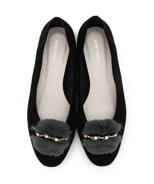 ESPERANZA / エスペランサ パンプス | ビジューフェイクファーフラットパンプス | 詳細22