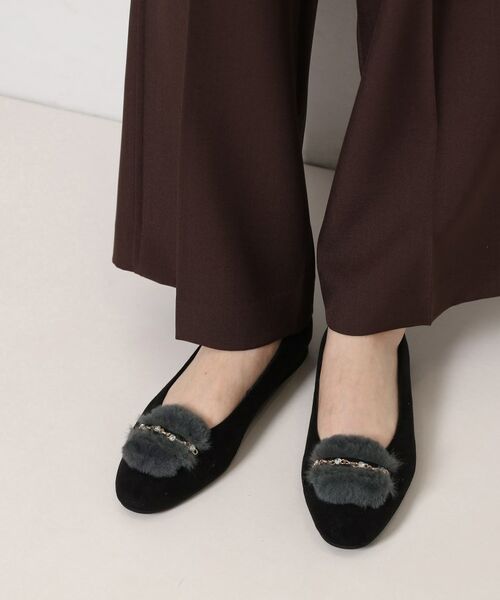 ESPERANZA / エスペランサ パンプス | ビジューフェイクファーフラットパンプス | 詳細5
