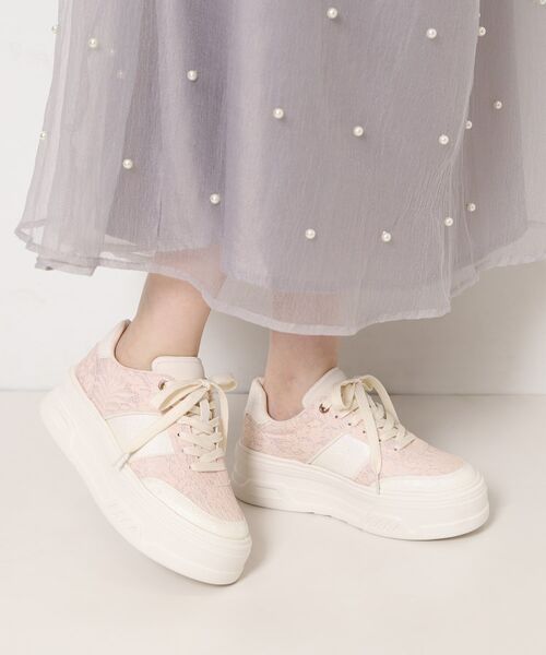 ESPERANZA/エスペランサ 厚底レーススニーカー アイボリー(304) LL(24.5cm-25.0cm)