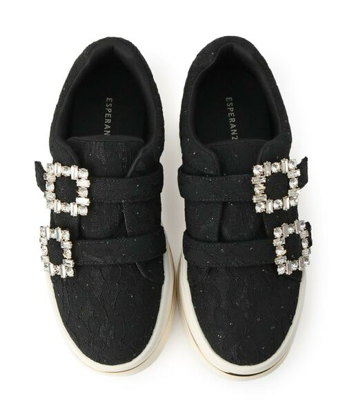 ESPERANZA / エスペランサ スニーカー | ビジューバックルWストラップレーススニーカー | 詳細12