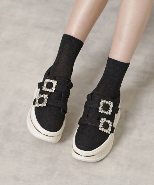 ESPERANZA / エスペランサ スニーカー | ビジューバックルWストラップレーススニーカー | 詳細4