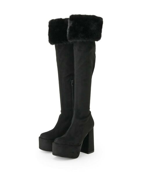 ESPERANZA / エスペランサ ブーツ(ショート丈) | 【ラク盛り/ニーハイブーツ】リピーター続出/脚長美脚 ふわもこ2WAYニーハイブーツ | 詳細11