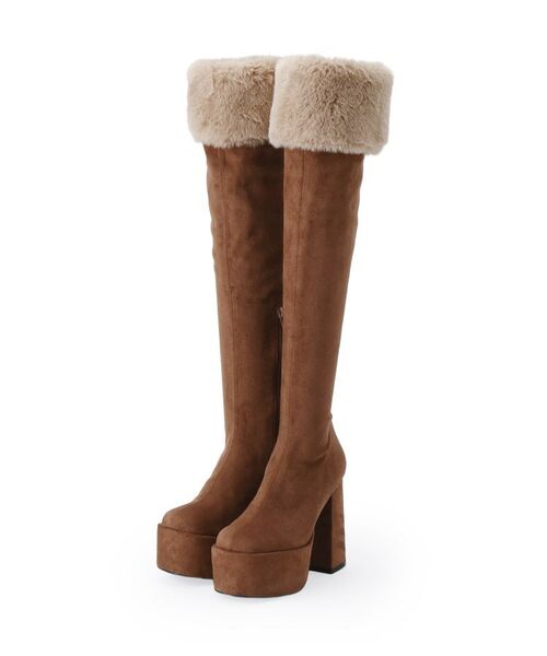 ESPERANZA / エスペランサ ブーツ(ショート丈) | 【ラク盛り/ニーハイブーツ】リピーター続出/脚長美脚 ふわもこ2WAYニーハイブーツ | 詳細12