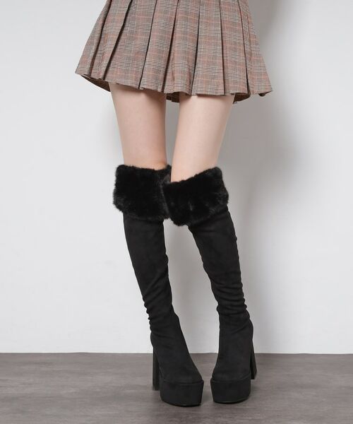 ESPERANZA / エスペランサ ブーツ(ショート丈) | 【ラク盛り/ニーハイブーツ】リピーター続出/脚長美脚 ふわもこ2WAYニーハイブーツ | 詳細2