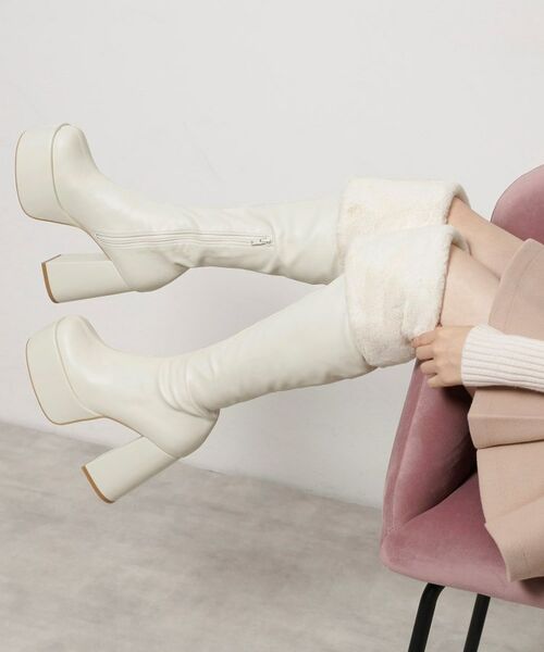 ESPERANZA / エスペランサ ブーツ(ショート丈) | 【ラク盛り/ニーハイブーツ】リピーター続出/脚長美脚 ふわもこ2WAYニーハイブーツ | 詳細8