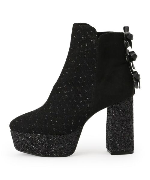 ESPERANZA / エスペランサ ブーツ（ショート丈） | 【Holiday Collection】ラク盛りバックリボングリッターヒールショートブーツ | 詳細11