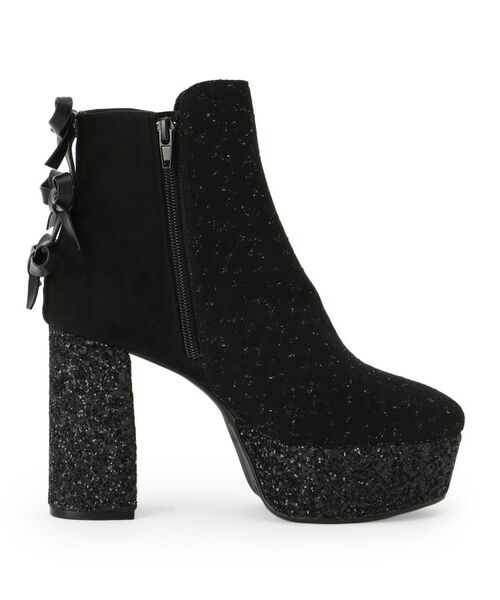 ESPERANZA / エスペランサ ブーツ（ショート丈） | 【Holiday Collection】ラク盛りバックリボングリッターヒールショートブーツ | 詳細12
