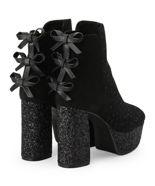 ESPERANZA / エスペランサ ブーツ（ショート丈） | 【Holiday Collection】ラク盛りバックリボングリッターヒールショートブーツ | 詳細13