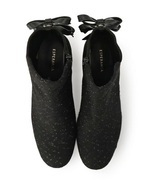 ESPERANZA / エスペランサ ブーツ（ショート丈） | 【Holiday Collection】ラク盛りバックリボングリッターヒールショートブーツ | 詳細14