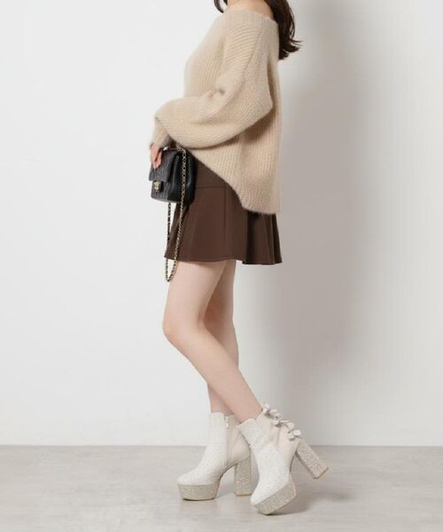 ESPERANZA / エスペランサ ブーツ（ショート丈） | 【Holiday Collection】ラク盛りバックリボングリッターヒールショートブーツ | 詳細27