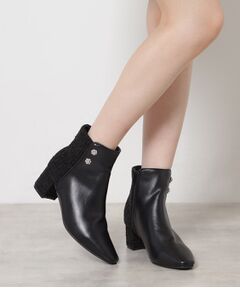 ESPERANZA / エスペランサ ブーツ（ショート丈） | ビジュー付きツイードショートブーツ