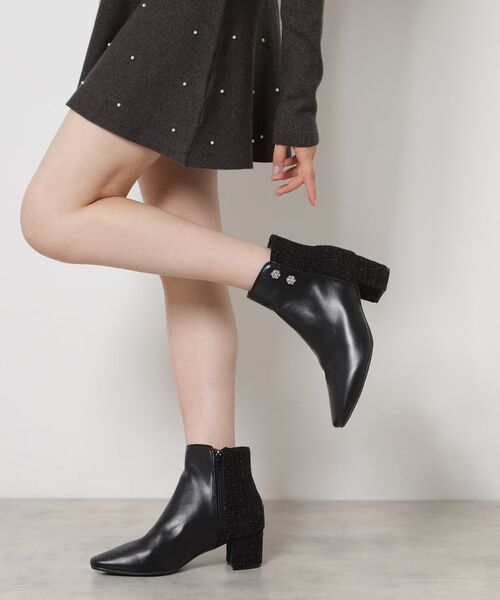 ESPERANZA / エスペランサ ブーツ(ショート丈) | ビジュー付きツイードショートブーツ | 詳細4