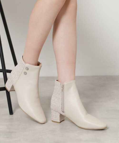 ESPERANZA / エスペランサ ブーツ(ショート丈) | ビジュー付きツイードショートブーツ | 詳細7