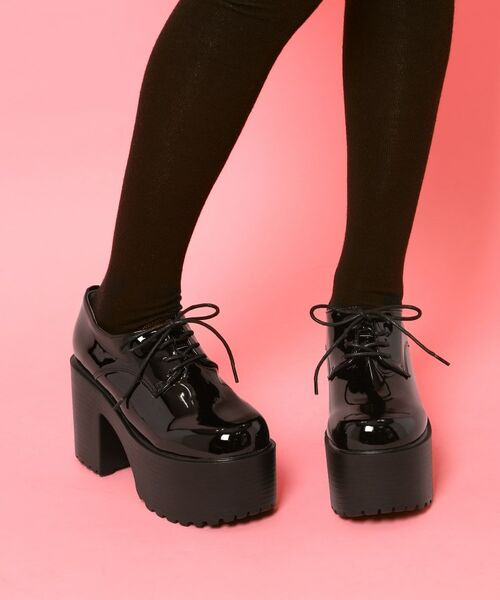ESPERANZA / エスペランサ パンプス | 厚底レースアップマニッシュパンプス(ブラック(219))