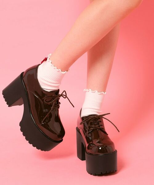 ESPERANZA / エスペランサ パンプス | 厚底レースアップマニッシュパンプス(ブラウン(243))