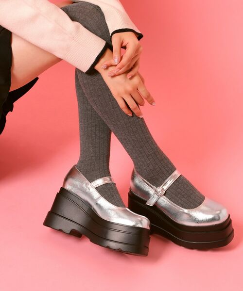 ESPERANZA / エスペランサ パンプス | ストラップ厚底パンプス(シルバー(006))