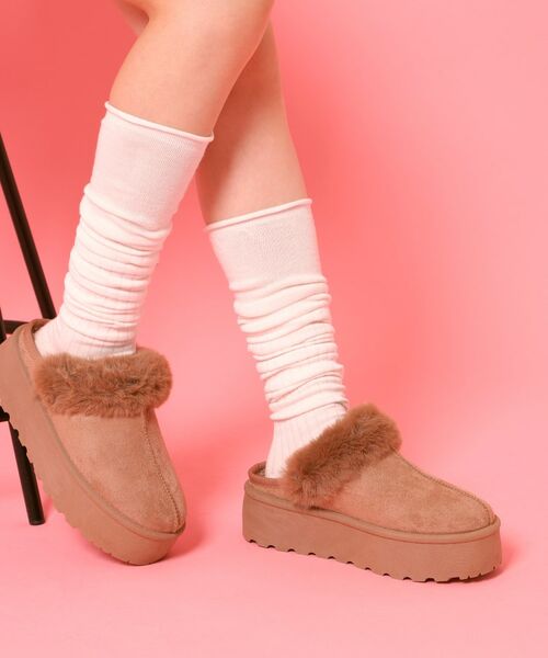 ESPERANZA / エスペランサ サンダル | 厚底サボフェイクムートン(オーク(034))