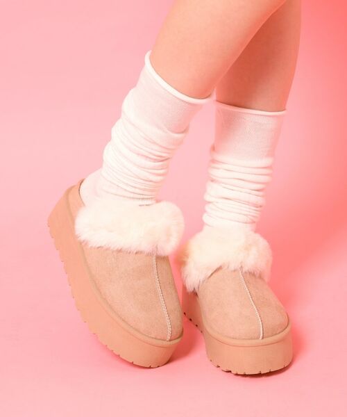 ESPERANZA / エスペランサ サンダル | 厚底サボフェイクムートン(ベージュ(052))