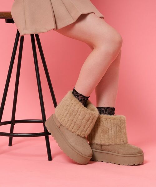 ESPERANZA / エスペランサ ブーツ(ショート丈) | 厚底フェイクファームートン | 詳細2