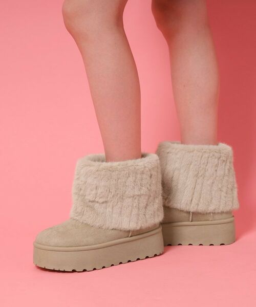 ESPERANZA / エスペランサ ブーツ(ショート丈) | 厚底フェイクファームートン | 詳細4
