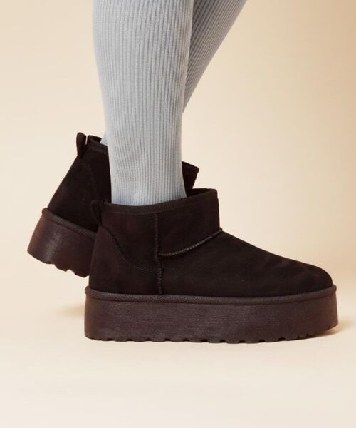ESPERANZA / エスペランサ ブーツ（ショート丈） | 厚底プレーンフェイクムートン | 詳細1