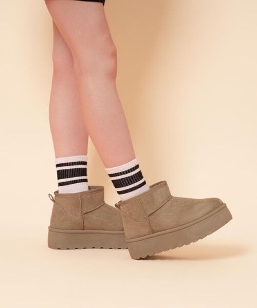 ESPERANZA / エスペランサ ブーツ（ショート丈） | 厚底プレーンフェイクムートン | 詳細4