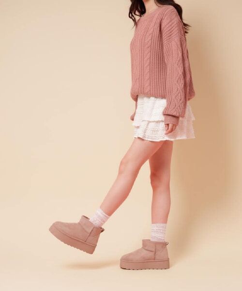 ESPERANZA / エスペランサ ブーツ（ショート丈） | 厚底プレーンフェイクムートン | 詳細7