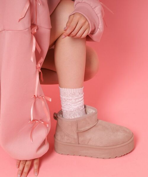 ESPERANZA / エスペランサ ブーツ（ショート丈） | 厚底プレーンフェイクムートン | 詳細9