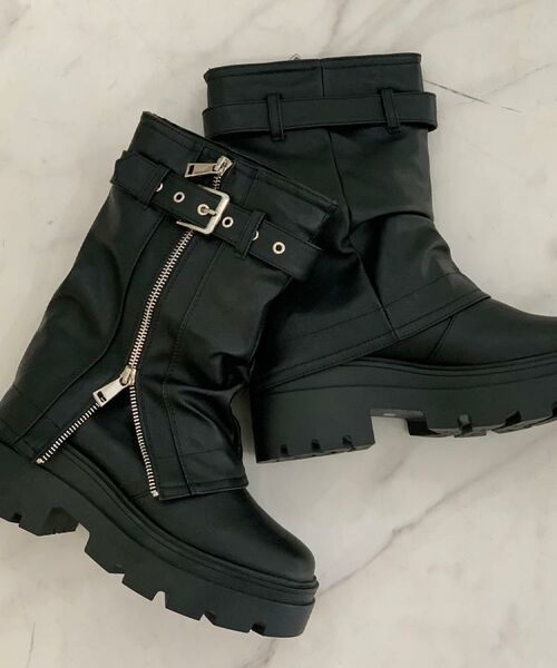 ESPERANZA/エスペランサ ベルト付きカバーブーツ ブラック(019) S(22.0cm-22.5cm) ESPERANZA/エスペランサ ベルト付きカバーブーツ ブラック(019) S(22.0cm-22.5cm)