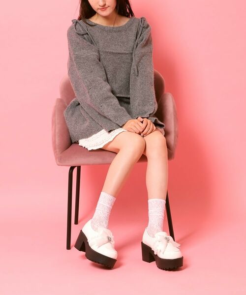 ESPERANZA / エスペランサ パンプス | リボン付厚底ローファーパンプス | 詳細3