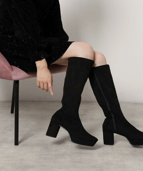 ESPERANZA/エスペランサ ゆる傾斜ロングブーツ ブラック(119) L(24.0cm-24.5cm) ESPERANZA/エスペランサ ゆる傾斜ロングブーツ ブラック(119) L(24.0cm-24.5cm)