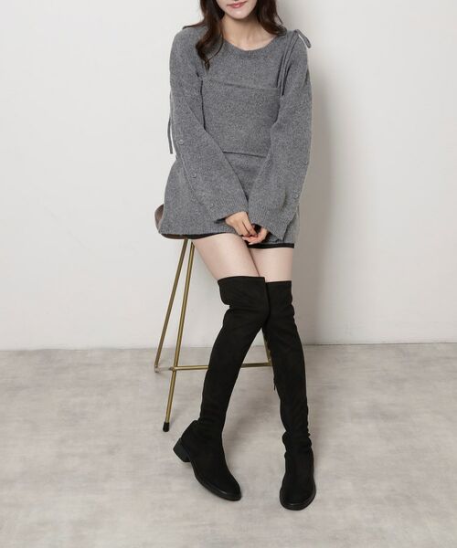 ESPERANZA / エスペランサ ブーツ（ショート丈） | ストレッチフラットニーハイブーツ | 詳細4