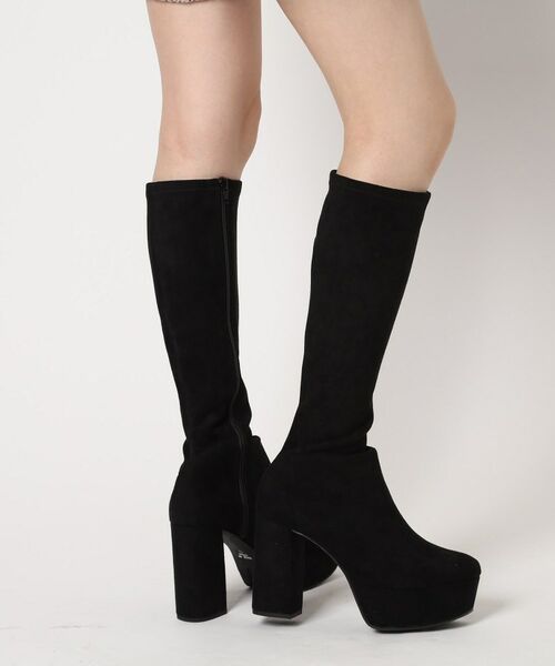 ESPERANZA / エスペランサ ブーツ（ショート丈） | 【ラク盛り／ロングブーツ】リピーター続出／脚長美脚　厚底ヒールロングブーツ‐スリムフィット | 詳細4