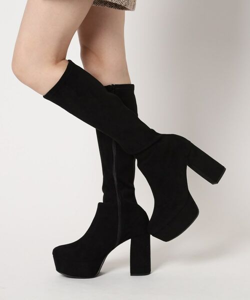 ESPERANZA / エスペランサ ブーツ（ショート丈） | 【ラク盛り／ロングブーツ】リピーター続出／脚長美脚　厚底ヒールロングブーツ‐スリムフィット | 詳細6