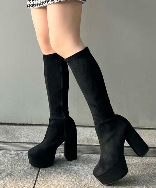 ESPERANZA / エスペランサ ブーツ（ショート丈） | 【ラク盛り／ロングブーツ】リピーター続出／脚長美脚　厚底ヒールロングブーツ‐スリムフィット | 詳細8