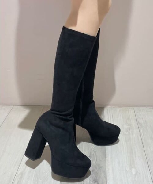 ESPERANZA / エスペランサ ブーツ（ショート丈） | 【ラク盛り／ロングブーツ】リピーター続出／脚長美脚　厚底ヒールロングブーツ‐スリムフィット | 詳細9