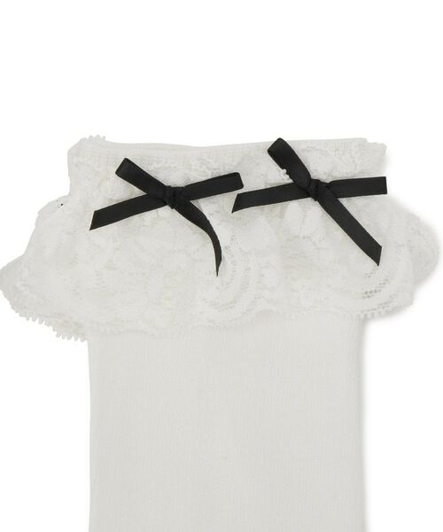 ESPERANZA / エスペランサ ソックス | 2連レースサテンリボンニーハイソックス | 詳細5