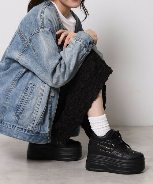 ESPERANZA / エスペランサ スニーカー | きゅんフィット厚底フラットキルティングスタッズスニーカー | 詳細3