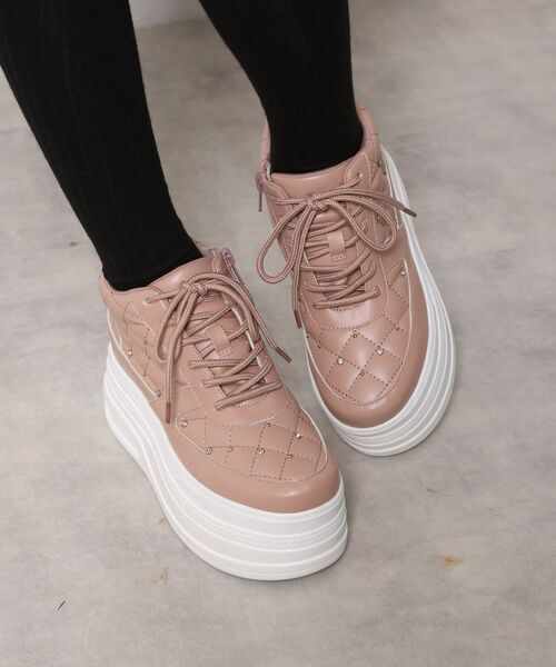 ESPERANZA / エスペランサ スニーカー | きゅんフィット厚底フラットキルティングスタッズスニーカー | 詳細6