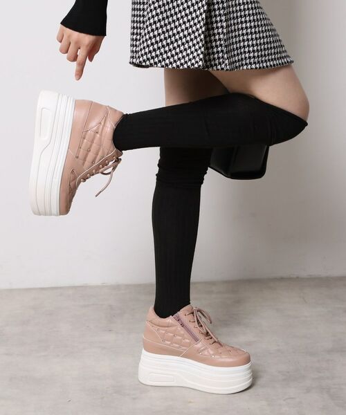 ESPERANZA / エスペランサ スニーカー | きゅんフィット厚底フラットキルティングスタッズスニーカー | 詳細7