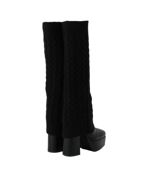 ESPERANZA / エスペランサ ブーツ(ショート丈) | 【ラク盛り/ロングブーツ】リピーター続出/脚長美脚 2WAYニットカバーレイヤーロングブーツ | 詳細17