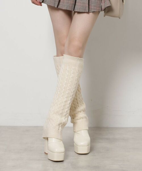 ESPERANZA / エスペランサ ブーツ(ショート丈) | 【ラク盛り/ロングブーツ】リピーター続出/脚長美脚 2WAYニットカバーレイヤーロングブーツ | 詳細2