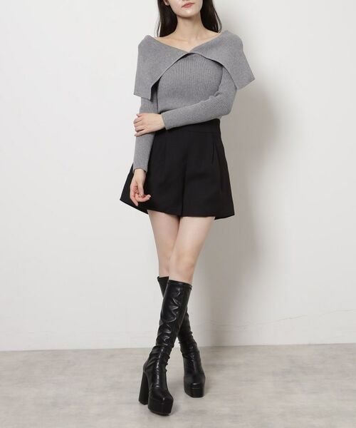 ESPERANZA / エスペランサ ブーツ(ショート丈) | 【ラク盛り/ロングブーツ】リピーター続出/脚長美脚 2WAYニットカバーレイヤーロングブーツ | 詳細6