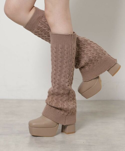ESPERANZA / エスペランサ ブーツ(ショート丈) | 【ラク盛り/ロングブーツ】リピーター続出/脚長美脚 2WAYニットカバーレイヤーロングブーツ | 詳細9