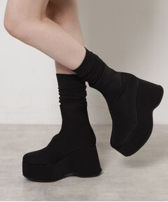 ESPERANZA / エスペランサ ブーツ（ショート丈） | スタイルぐんっとアップ！厚底ニットショートブーツ