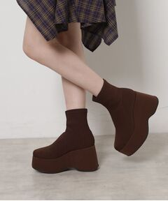 ESPERANZA / エスペランサ ブーツ（ショート丈） | スタイルぐんっとアップ！厚底ニットショートブーツ