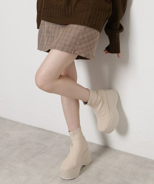 ESPERANZA / エスペランサ ブーツ(ショート丈) | スタイルぐんっとアップ!厚底ニットショートブーツ | 詳細8