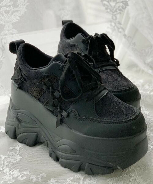 ESPERANZA / エスペランサ スニーカー | 厚底リボンスニーカー(ブラック(019))