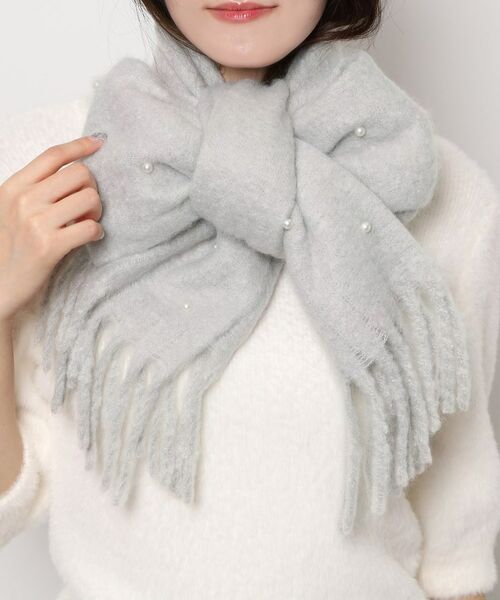 ESPERANZA / エスペランサ マフラー・ショール・スヌード・ストール | フェイクパール付ストール | 詳細5