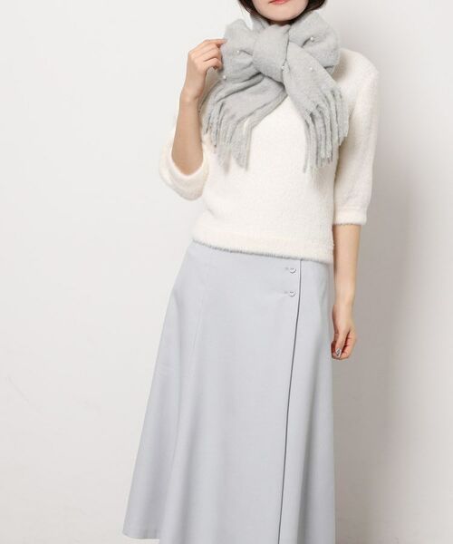 ESPERANZA / エスペランサ マフラー・ショール・スヌード・ストール | フェイクパール付ストール | 詳細6